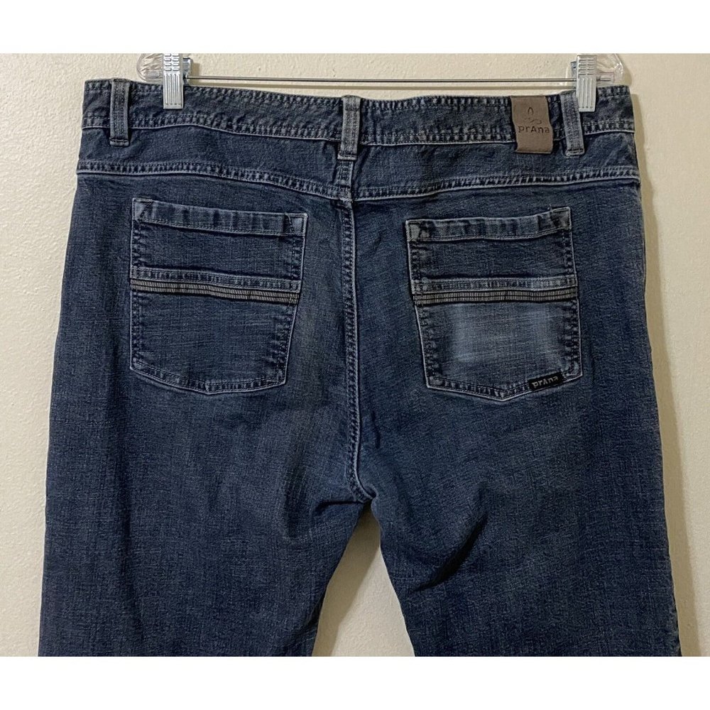 PrAna Men's Size 38 Blue Denim Casual Hiking Jeans 38" x 31" Born In Experience - Picture 5 of 9